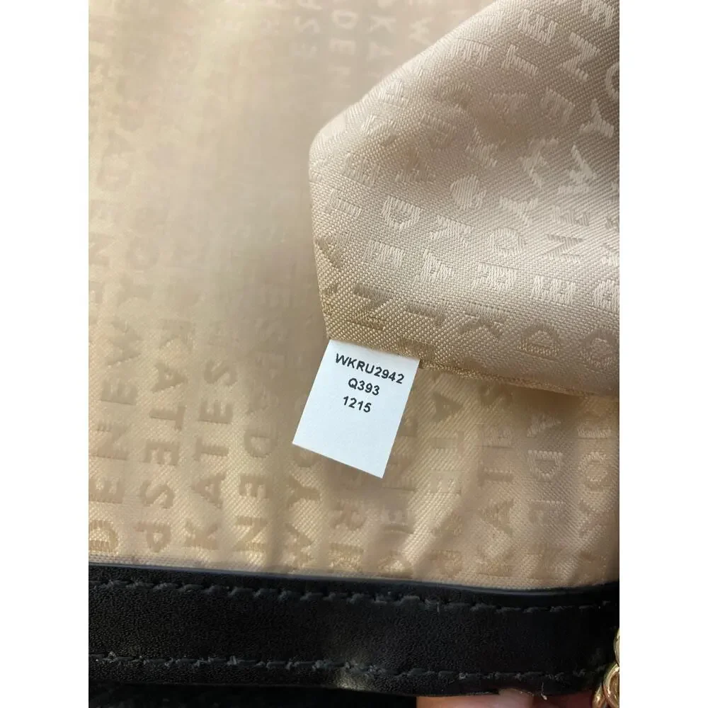 KATE SPADE, BLACK SMOOTH LEATHER SLIM CROSSBODY BAG - Picture 10 of 12